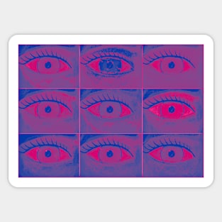 Bi Pride Painted Eyes Collage Sticker